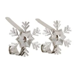 Original MantleClip® Silver Snowflake Icons Stocking Holders, 2ct.