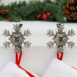 Original MantleClip® Pewter Snowflake Icons Stocking Holders, 2ct. 5 Original MantleClip® Pewter Snowflake Icons Stocking Holders, 2ct. -Michaels Store D349404S 2
