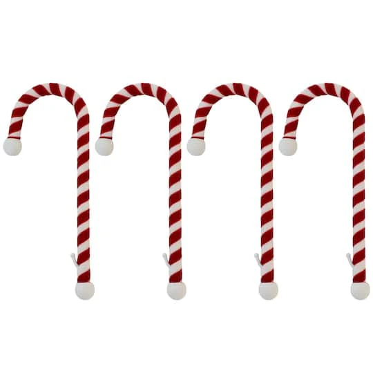 Haute Decor Velvet Candy Cane Stocking Holders, 4ct. 2 Haute Decor Velvet Candy Cane Stocking Holders, 4ct. - Image 2