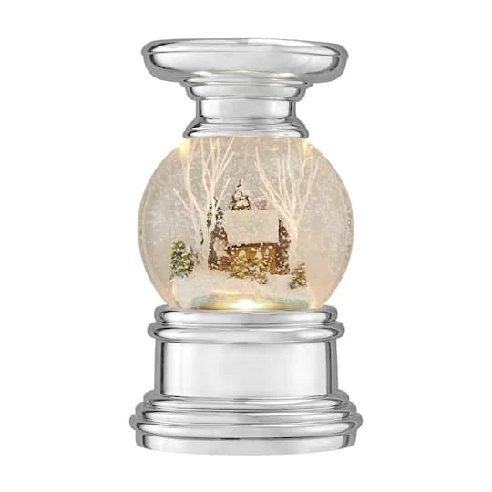 Haute Decor Snowburst™ Log Cabin Christmas Snow Globe Candle Holder 2 Haute Decor Snowburst™ Log Cabin Christmas Snow Globe Candle Holder - Image 2