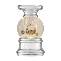 Haute Decor Snowburst™ Log Cabin Christmas Snow Globe Candle Holder