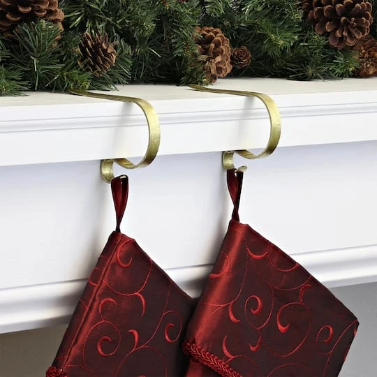 Original MantleClip® Gold Foil Stocking Holders, 2ct. 3 Original MantleClip® Gold Foil Stocking Holders, 2ct. - Image 3