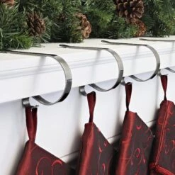 Original MantleClip® Brushed Nickel Stocking Holders, 4ct. 5 Original MantleClip® Brushed Nickel Stocking Holders, 4ct. -Michaels Store D349587S 2