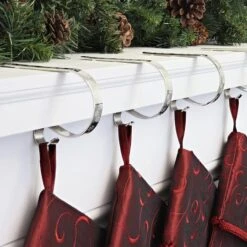 Original MantleClip® Silver With White Snowflakes Stocking Holders, 4ct. -Michaels Store D349593S 2