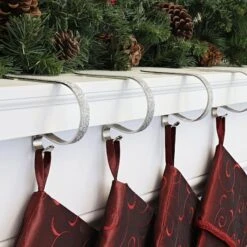 Original MantleClip® Silver Glitter Stocking Holders, 4ct. 5 Original MantleClip® Silver Glitter Stocking Holders, 4ct. -Michaels Store D349602S 2