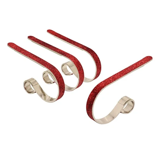 Original MantleClip® Red Glitter Stocking Holders, 4ct. 1 Original MantleClip® Red Glitter Stocking Holders, 4ct.