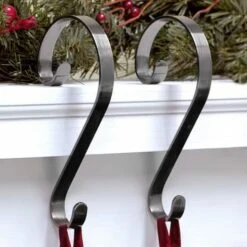 Haute Decor Stocking Scroll® Brushed Nickel Stocking Holders, 2ct. -Michaels Store D349628S 2