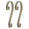 Haute Decor Stocking Scroll® Holly Embossed Antique Brass Stocking Holders, 2ct.