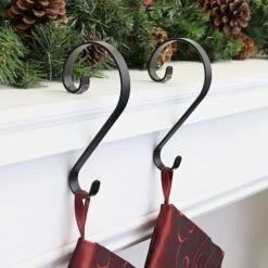 Haute Decor Stocking Scroll® Matte Black Stocking Holders, 2ct. -Michaels Store D349637S 2