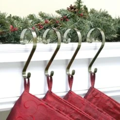 Haute Decor Stocking Scroll® Antique Brass Stocking Holders, 4ct. -Michaels Store D349643S 2