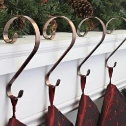 Haute Decor Stocking Scroll® Brushed Copper Stocking Holders, 4ct. -Michaels Store D349648S 2