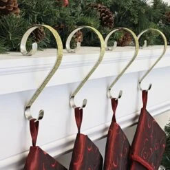 Haute Decor Stocking Scroll® Gold Glitter Stocking Holders, 4ct. -Michaels Store D349651S 2