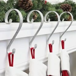 Haute Decor Stocking Scroll® Galvanized Stocking Holders, 4ct. -Michaels Store D349655S 2