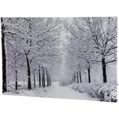 Northlight Fiber Optic Lighted Snowfall Winter Lane Christmas Canvas Wall Art -Michaels Store D361833S 11