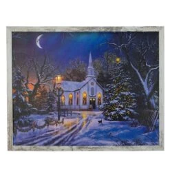 Northlight LED Lighted Church Framed Christmas Wall Canvas Art