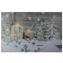 Northlight LED Lighted Country Rustic Winter Christmas Canvas Wall Art -Michaels Store D361842S 14