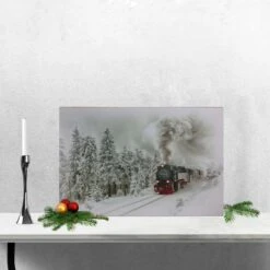 Northlight Winter Woods Train Fiber Optic & LED Lighted Canvas Wall Art -Michaels Store D361844S 2