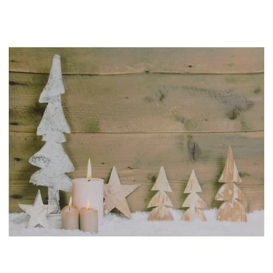 Northlight LED Lighted Flickering Candles And Winter Wooden Trees Canvas Wall Art 1 Northlight LED Lighted Flickering Candles And Winter Wooden Trees Canvas Wall Art