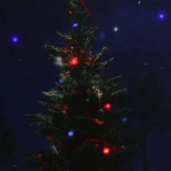 Northlight LED Lighted Decorated Christmas Tree At Night With Stars Canvas Wall Art -Michaels Store D361859S 3