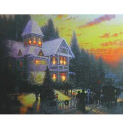 Northlight LED Lighted Victorian Christmas At Sunset Canvas Wall Art -Michaels Store D361867S 2