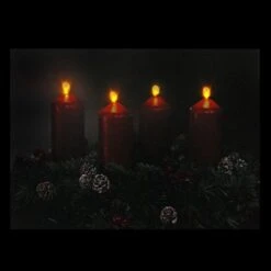 Northlight Pre-Lit Red And Black LED Flickering Candle Christmas Wall Art -Michaels Store D361871S 2