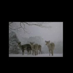 Northlight Winter Woods Deer Fiber Optic Lighted Canvas Wall Art -Michaels Store D361877S 2