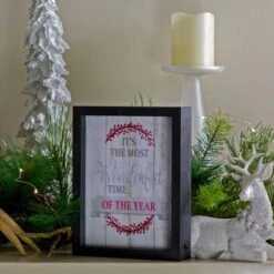 Northlight LED Lighted "Its The Most Wonderful Time Of The Year" Christmas Framed Wall Art -Michaels Store D361879S 2