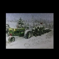 Northlight LED Lighted Merry Christmas Tractor Canvas Wall Art -Michaels Store D361884S 4