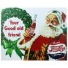 Northlight LED Back Lit Red & Green Santa Claus Pepsi Christmas Wall Art