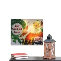 Northlight LED Back Lit Red & Green Santa Claus Pepsi Christmas Wall Art -Michaels Store D361886S 4