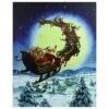 Northlight LED Back Lit Flying Santa Claus & Sleigh Christmas Wall Art