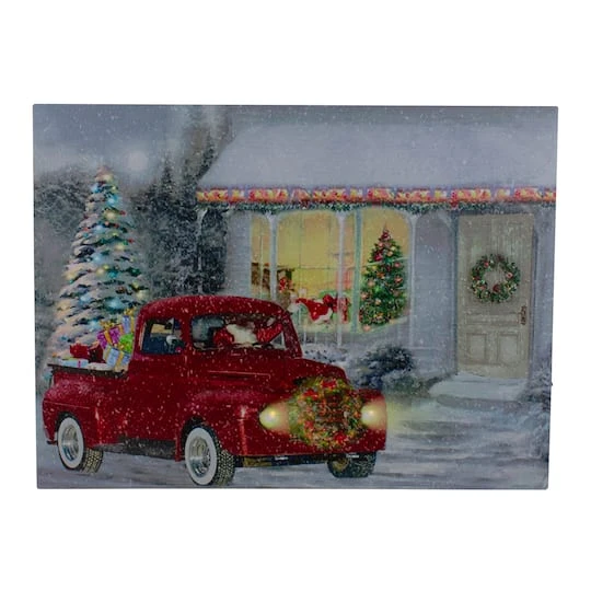 Northlight LED Fiber Optic Retro Red Truck Christmas Wall Art 2 Northlight LED Fiber Optic Retro Red Truck Christmas Wall Art - Image 2