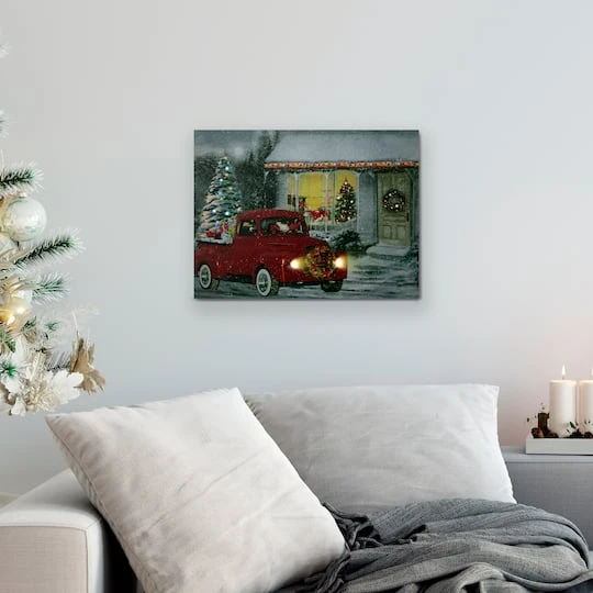 Northlight LED Fiber Optic Retro Red Truck Christmas Wall Art 8 Northlight LED Fiber Optic Retro Red Truck Christmas Wall Art - Image 8