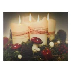 Northlight LED Lighted Red & White Flickering Candles Christmas Wall Art