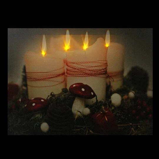 Northlight LED Lighted Red & White Flickering Candles Christmas Wall Art 3 Northlight LED Lighted Red & White Flickering Candles Christmas Wall Art - Image 3