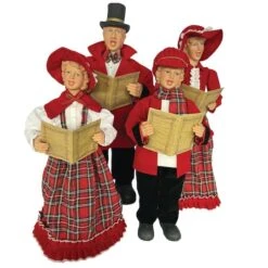 Santa's Workshop Red Plaid Carolers Set -Michaels Store D362333S 1 1