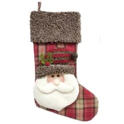 Santa's Workshop 19" Plaid Santa Pal Stocking