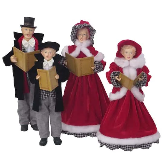 Santa's Workshop Black & Red Houndstooth Carolers Set 2 Santa's Workshop Black & Red Houndstooth Carolers Set - Image 2