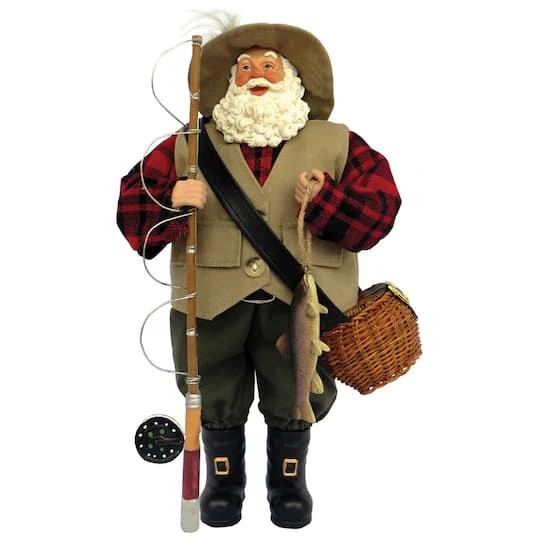 Santa's Workshop 12" Fly Fishing Santa Figurine 1 Santa's Workshop 12" Fly Fishing Santa Figurine