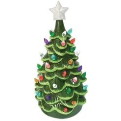 Santa's Workshop 14" Green Ceramic Tree