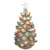 Santa's Workshop 14" Lighted White Ceramic Tree With Gold Tips