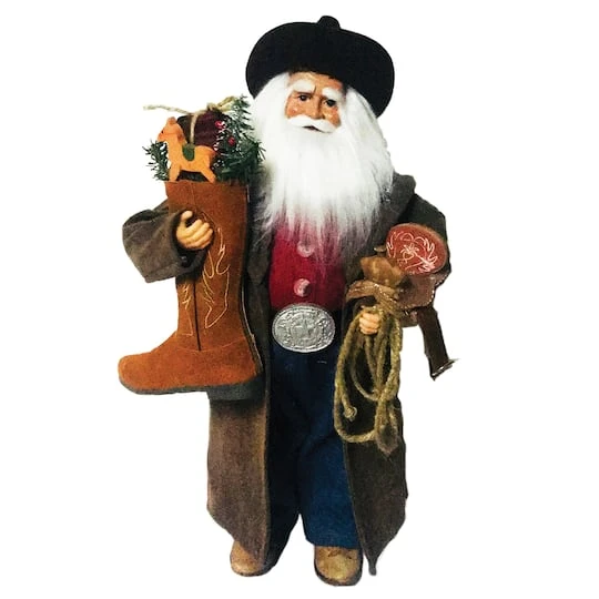 Santa's Workshop 20" Cowboy With Leather Boot Claus 1 Santa's Workshop 20" Cowboy With Leather Boot Claus