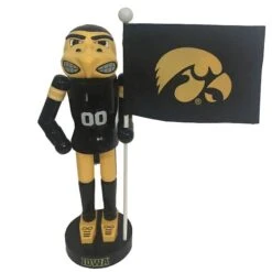 Santa's Workshop 12" Iowa Mascot With Flag Nutcracker