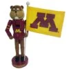 12'' Minnesota Golden Gopher Mascot With Flag Nutcracker