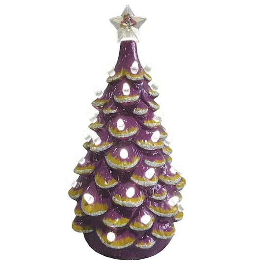 Santa's Workshop 14" NCAA College Team Ceramic LED Christmas Tree East Carolina University 3 Santa's Workshop 14" NCAA College Team Ceramic LED Christmas Tree East Carolina University - Image 3