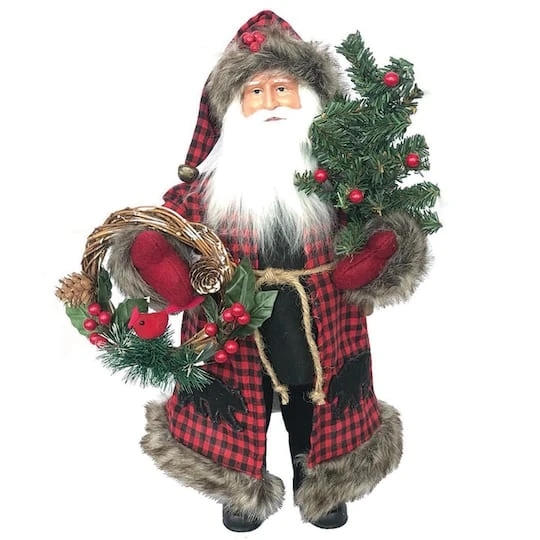 Santa's Workshop 15" Plaid Bear Claus 1 Santa's Workshop 15" Plaid Bear Claus