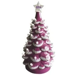 Santa's Workshop 14" NCAA College Team Ceramic LED Christmas Tree Texas Christian University -Michaels Store D362581S 1 1