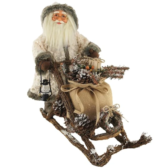 Santa's Workshop 19" Woodsman Santa On Mushing Sled Figure 1 Santa's Workshop 19" Woodsman Santa On Mushing Sled Figure