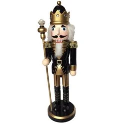 Santa's Workshop 14" Gold & Black King Nutcracker