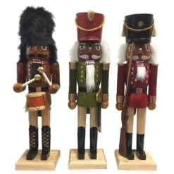Santa's Workshop 14" Natural Wood Nutcracker Set